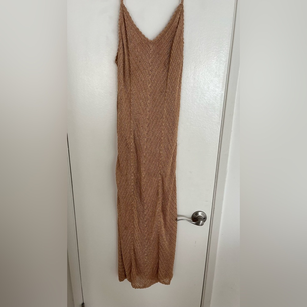 Vintage hand beaded woven dress